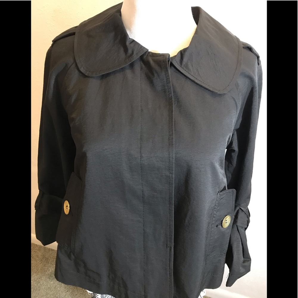 NWT LAL Live a Little Short Black Trench, size S